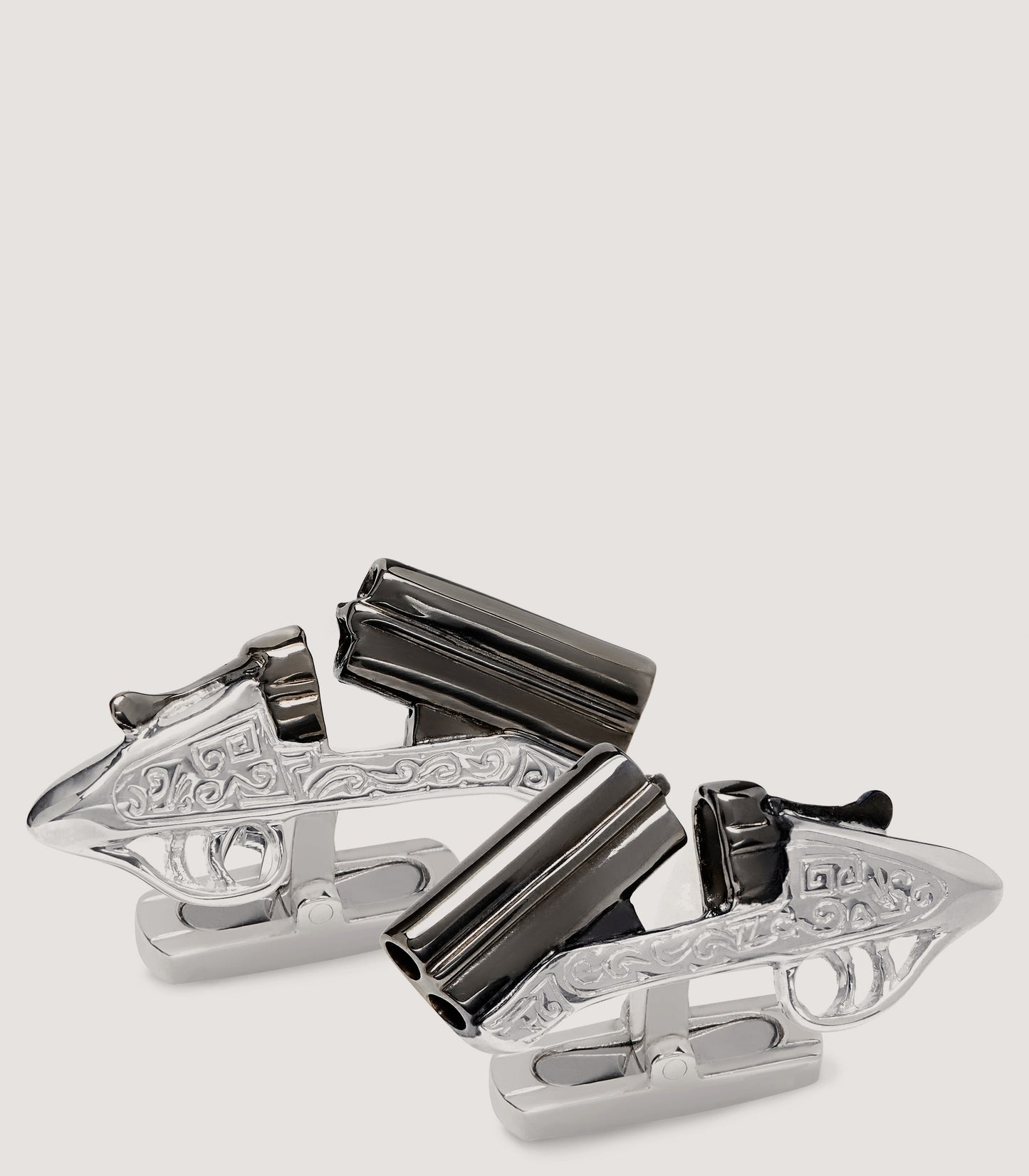 Over-And-Under Silver Cufflinks In Silver
