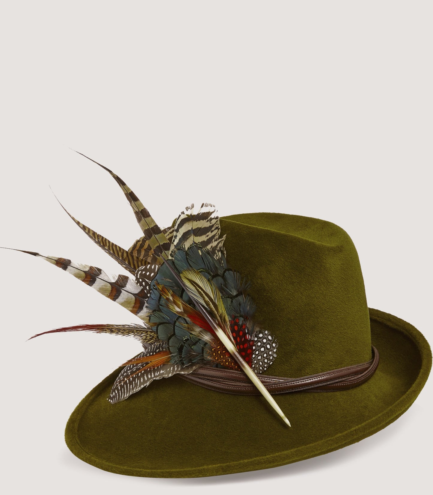Philip Treacy Sidesweep Hat In Olive Green