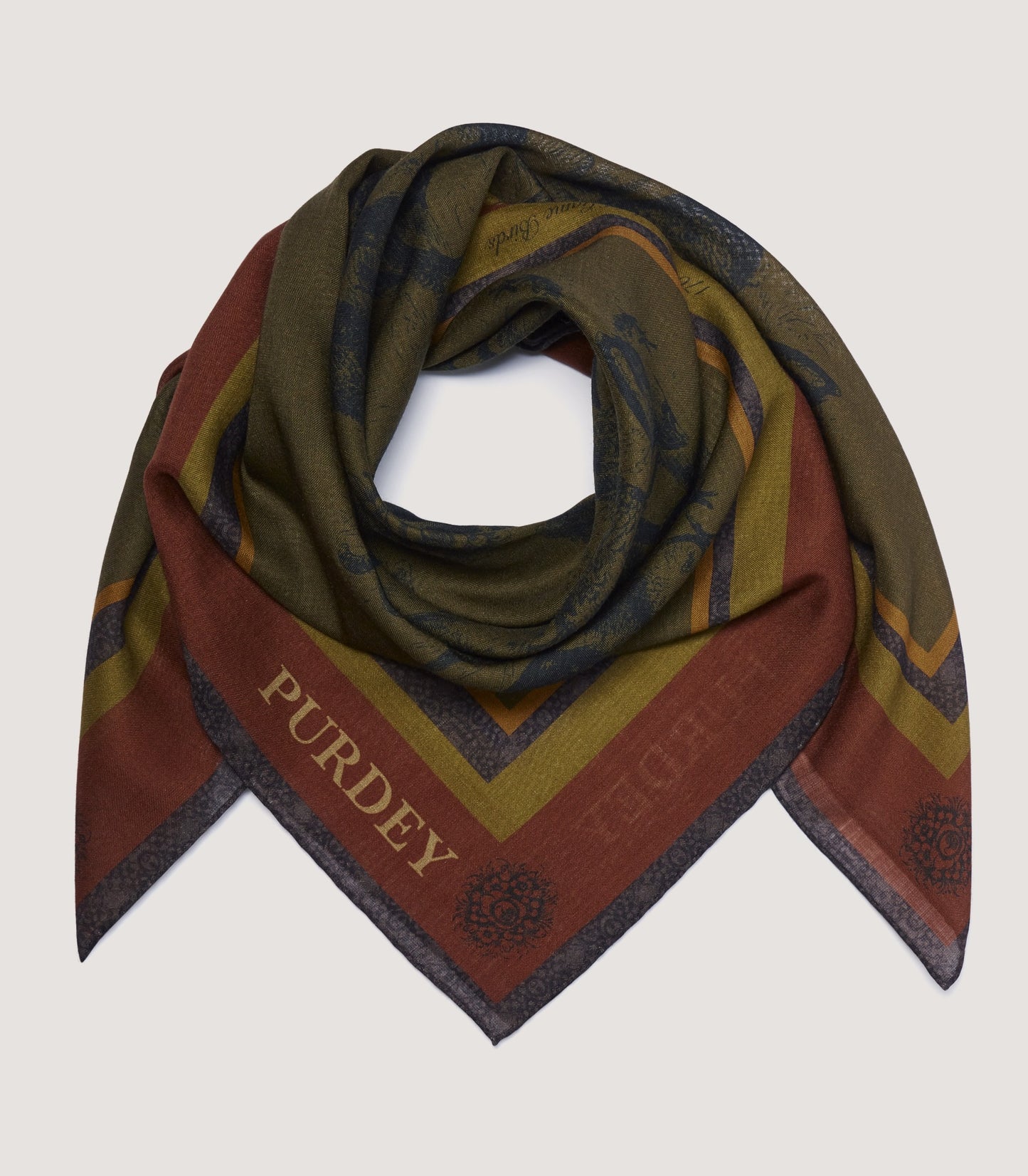 Glorious Game Birds Scarf In Terracotta