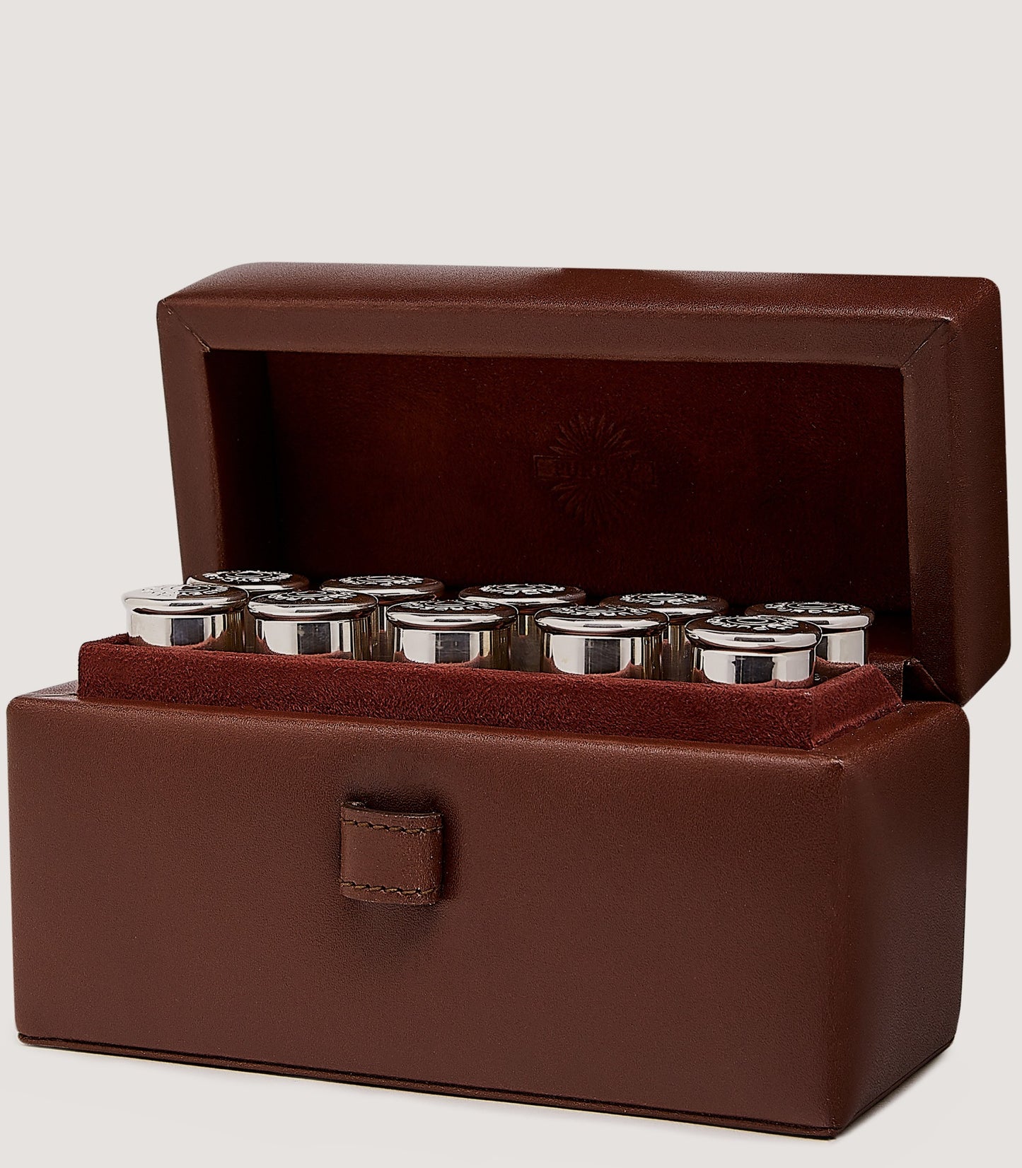 Glass Position Finder Set In Leather Case In Silver