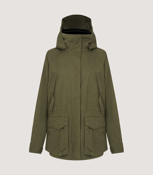 Women's Technical Lancashire Field Coat in Moss Green
