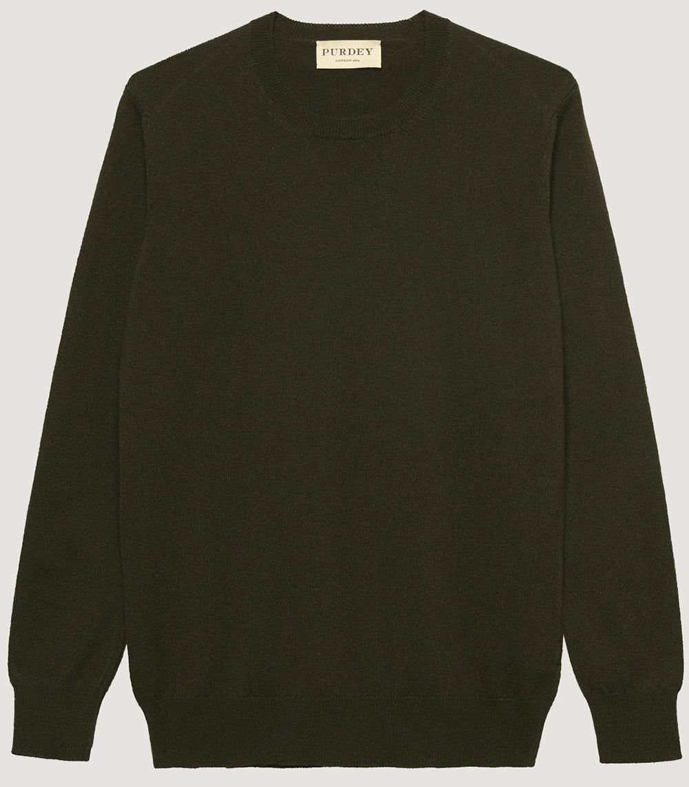 Women's Crew Neck Cashmere Sweater In Rifle Green