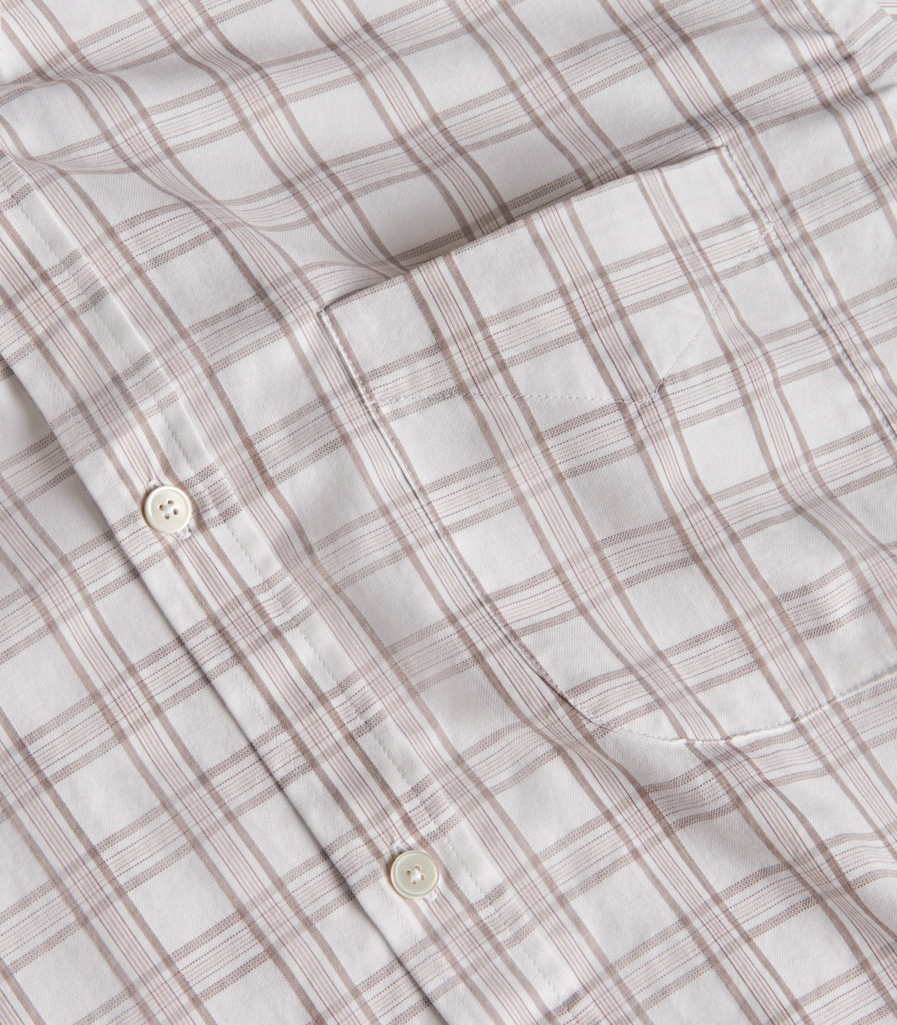 Men's Light Cotton Check Button Down Shirt In Taupe