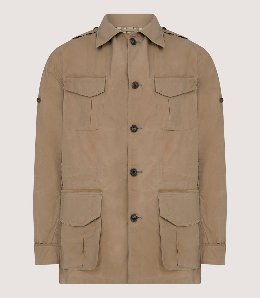 Men's Summer Dry Wax Safari Jacket In Taupe