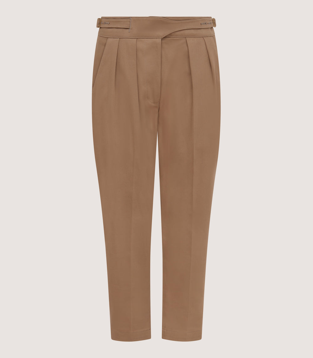 Women's Summer Trousers In Dark Taupe