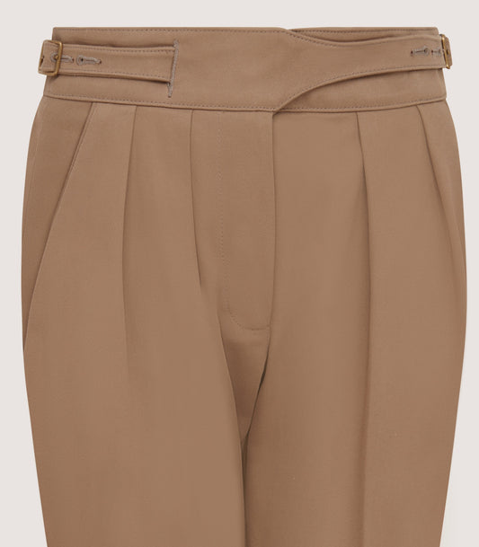 Women's Summer Trousers In Dark Taupe