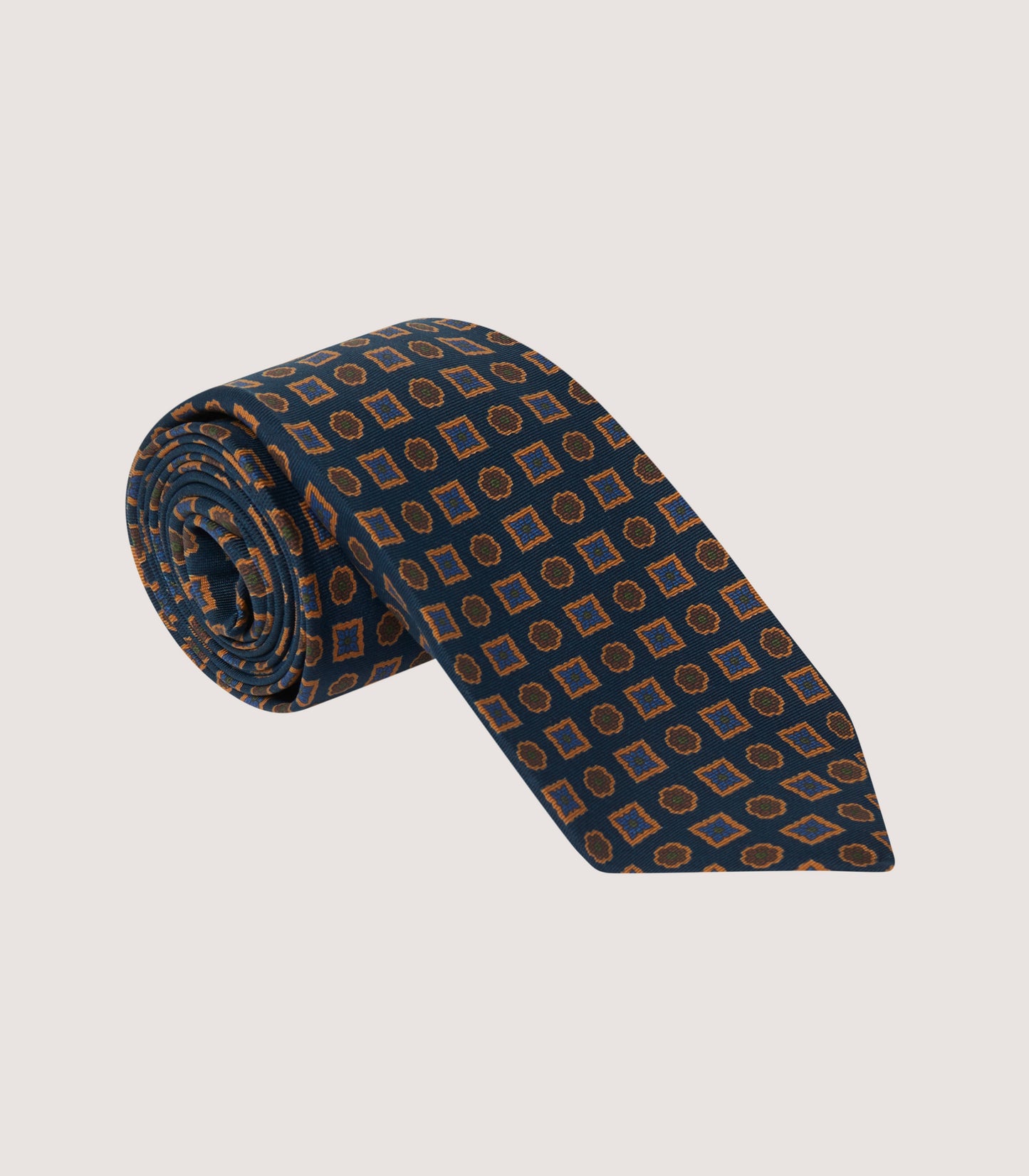 Small Medallion Madder Tie In Tan