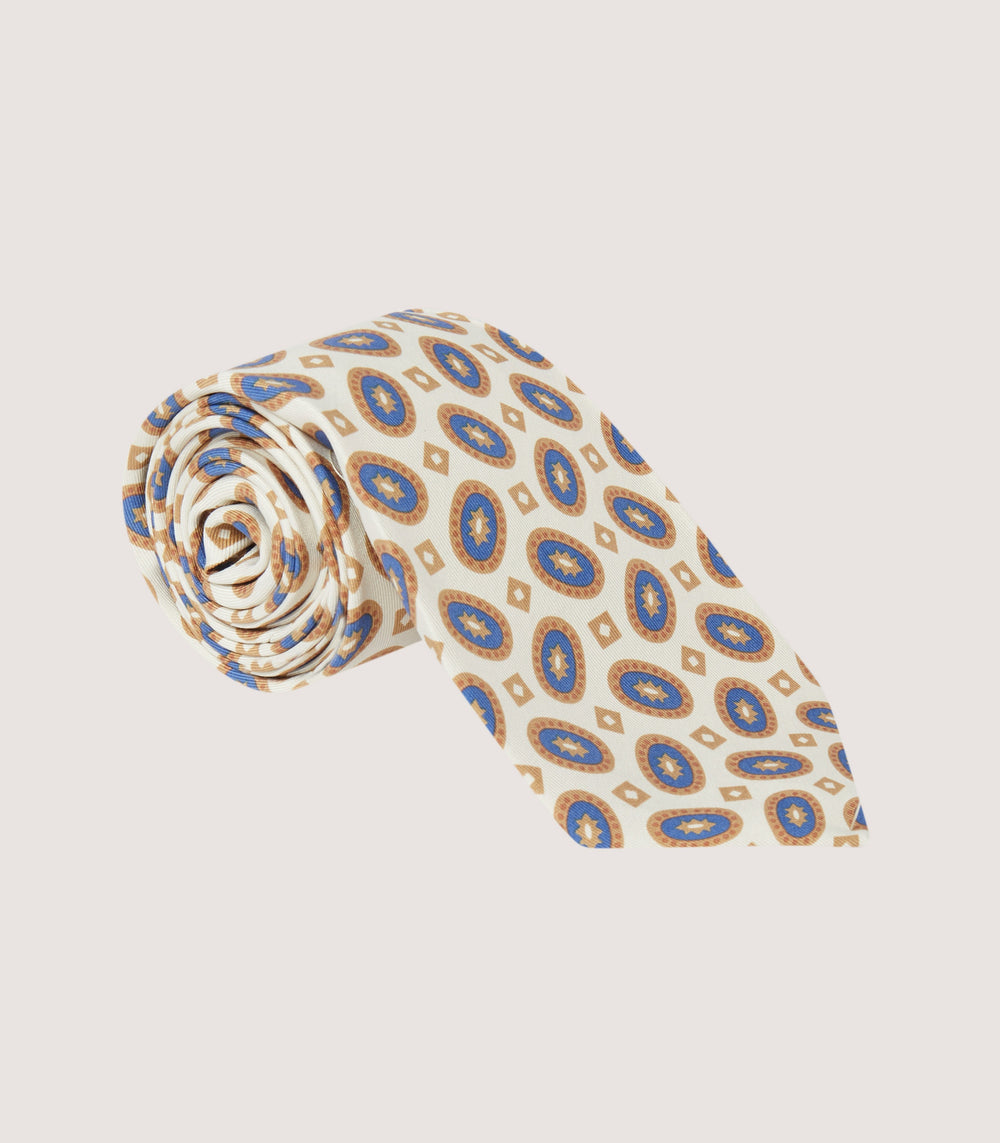 Oval Motif Tie In Buff