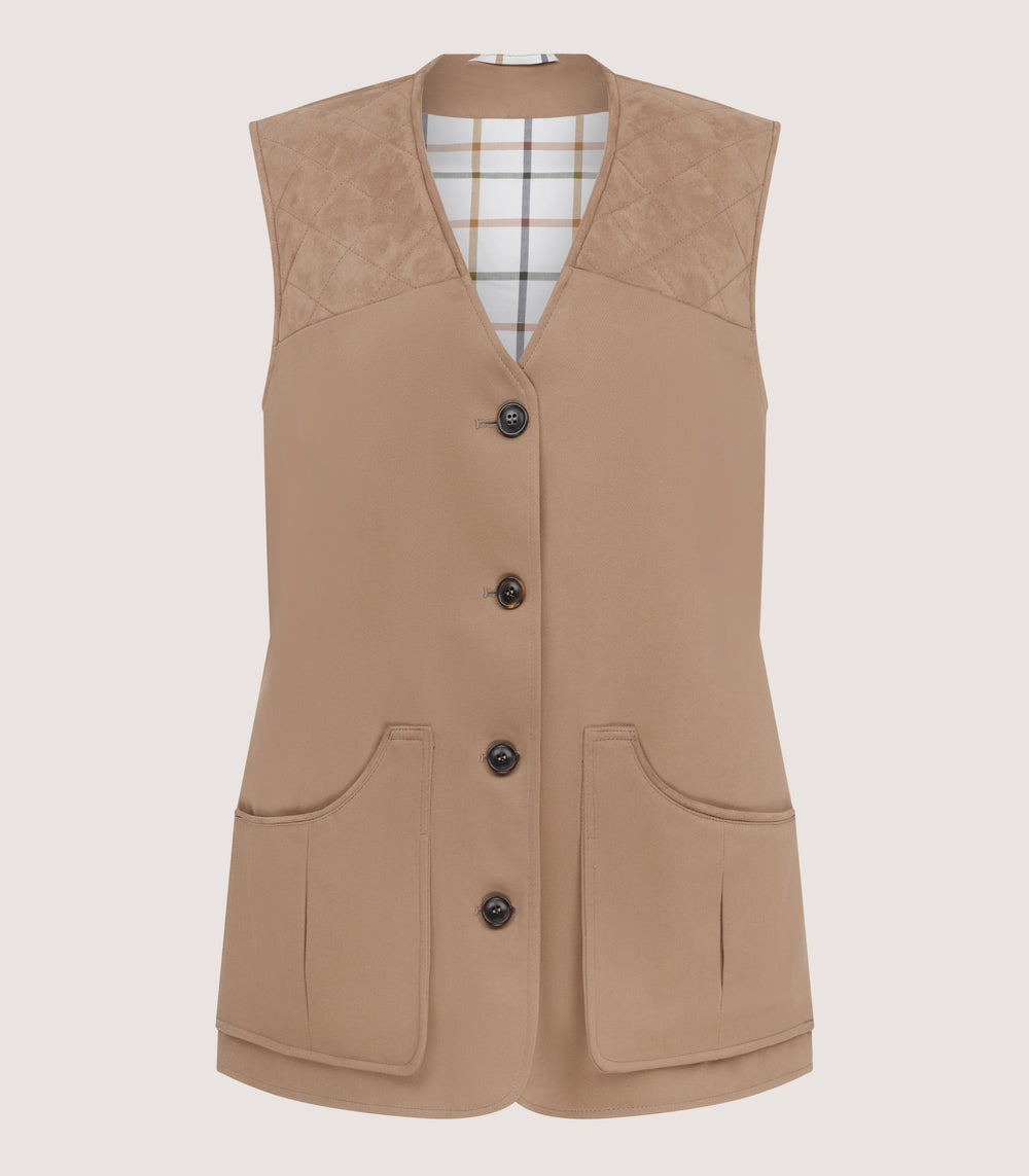 Women's Summer Cotton Sporting Vest In Dark Taupe