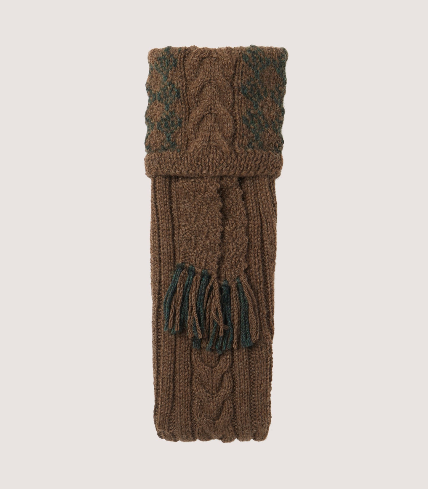 Penberth Chequered Alpaca Field Sock In Coffee