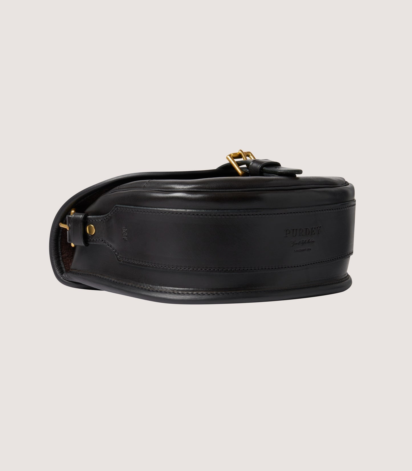 Bridle Leather Cartridge Bag In Dark Brown.