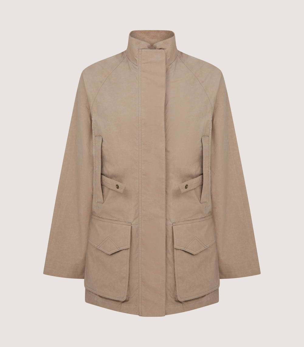 Women's Summer Dry Wax Field Coat In Taupe