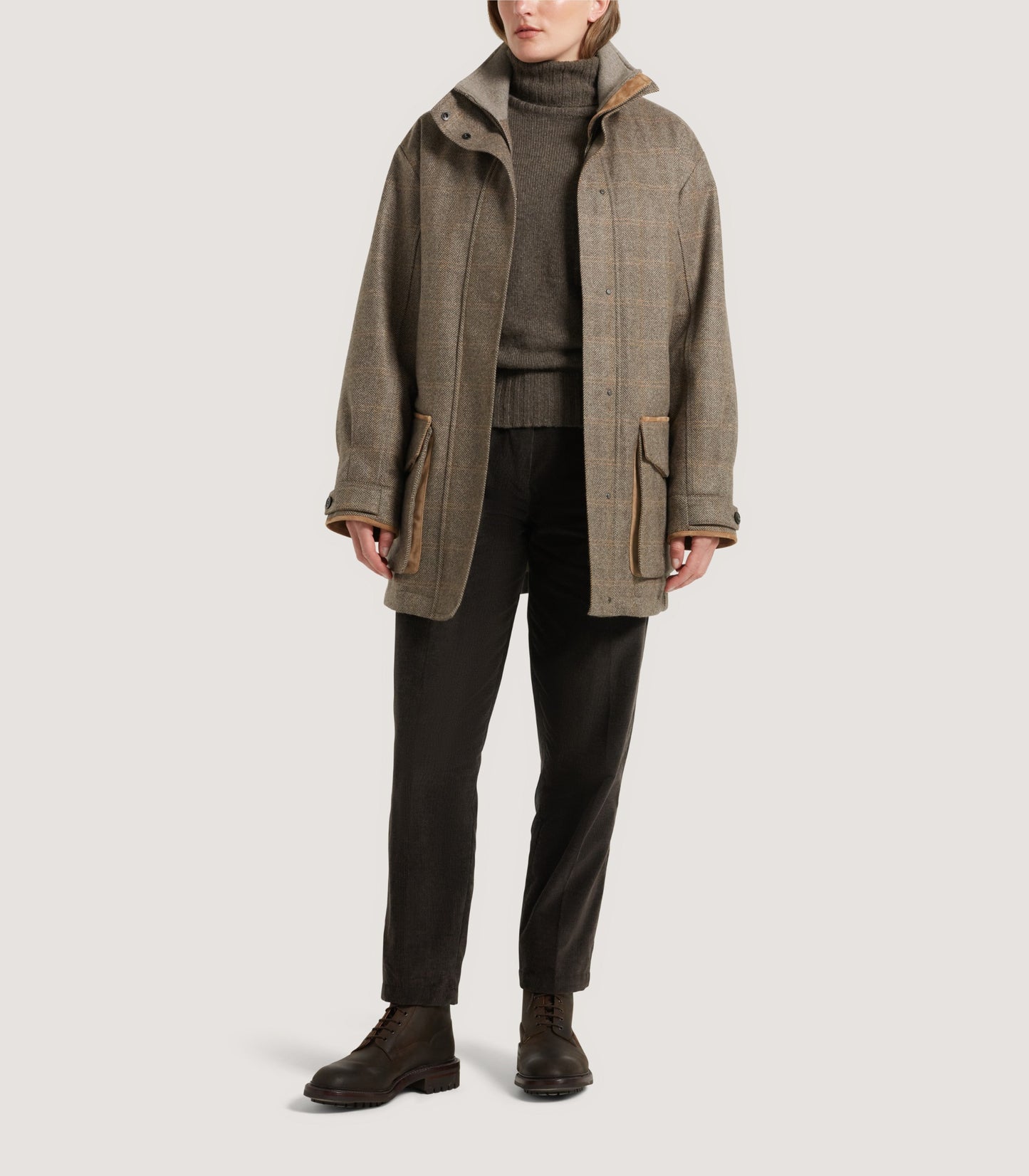 Women's Cashmere Tweed Raglan Field Coat