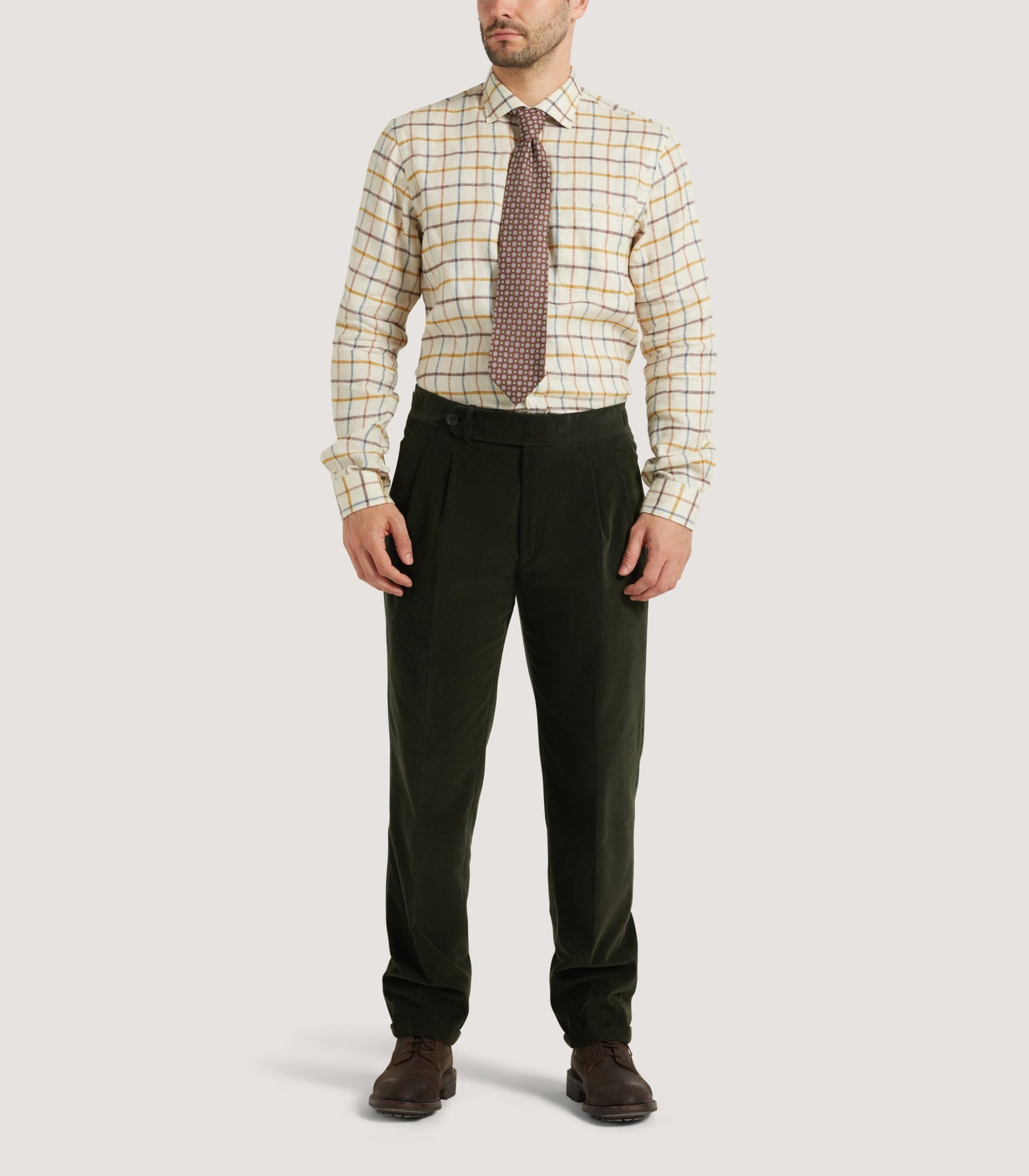 Men's Linen Flannel Tattersall Sporting Shirt