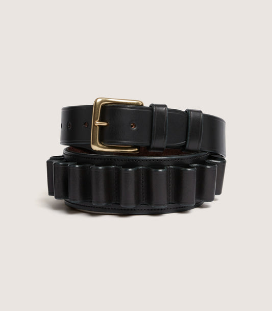 12 Gauge Bridle Leather Cartridge Belt In Dark Brown