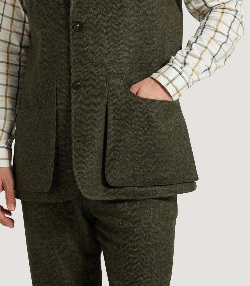 Men's Technical Tweed High Collar Sporting Vest