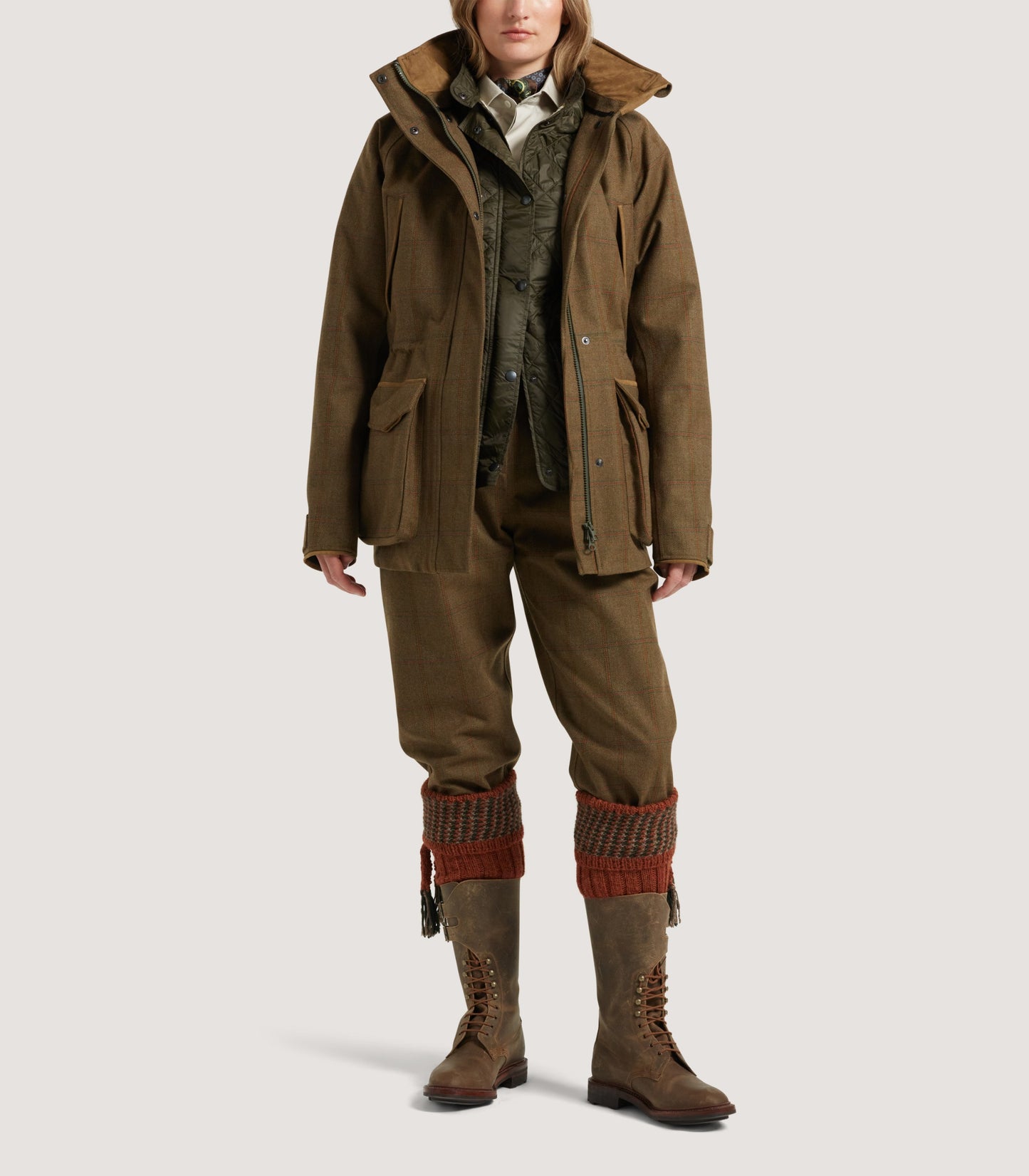 Women's Technical Tweed Lancashire Field Coat In Lomond