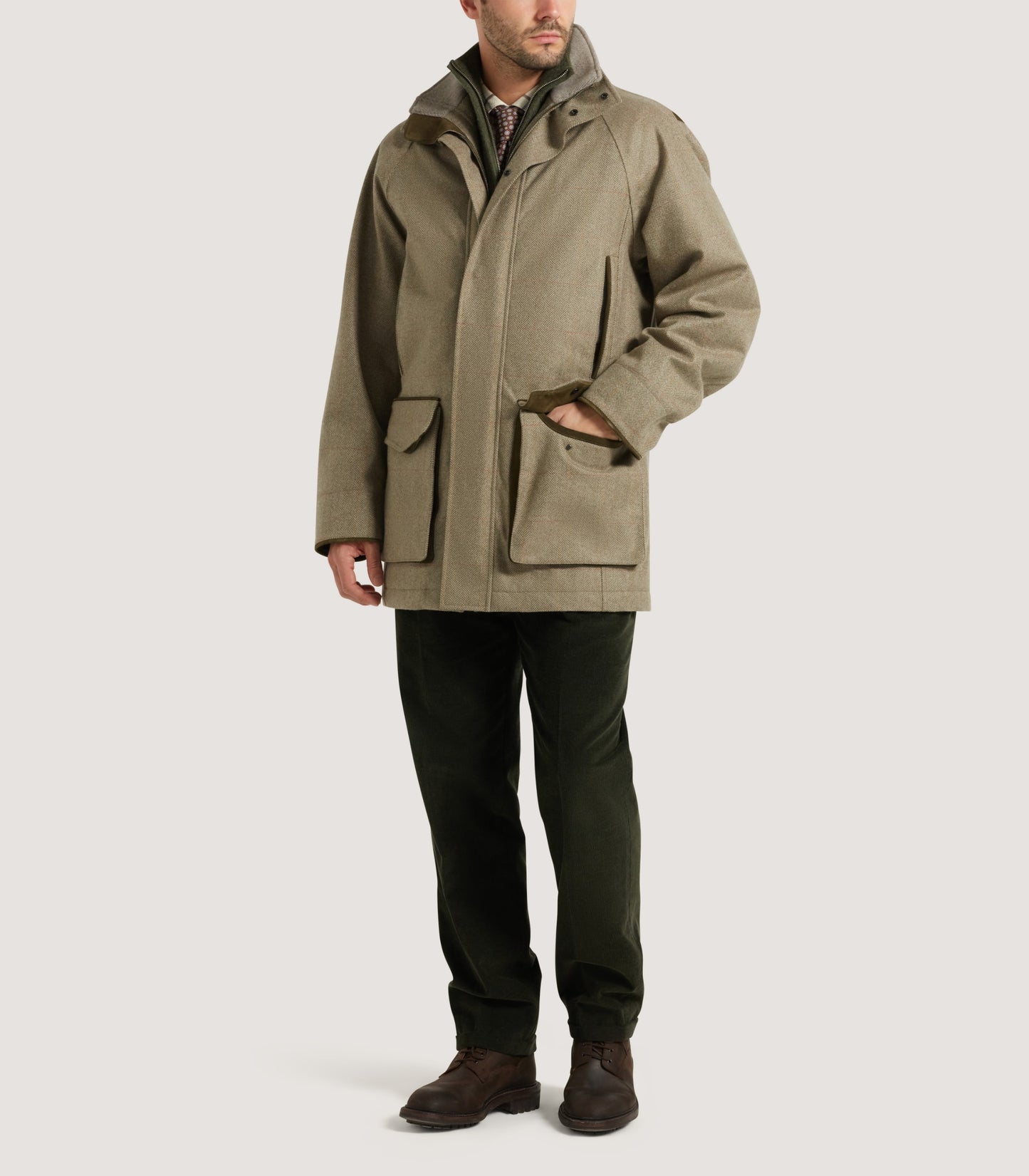 Men's Cashmere Tweed Raglan Field Coat