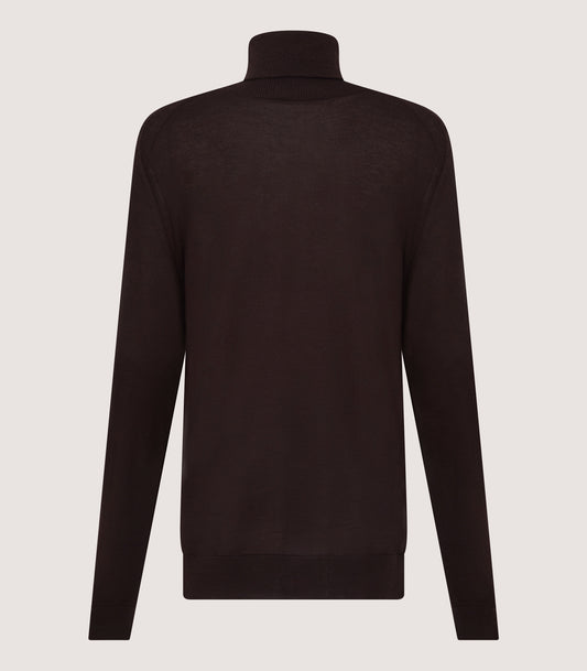 Women's Extra Fine Worsted Cashmere Turtleneck In Chocolate