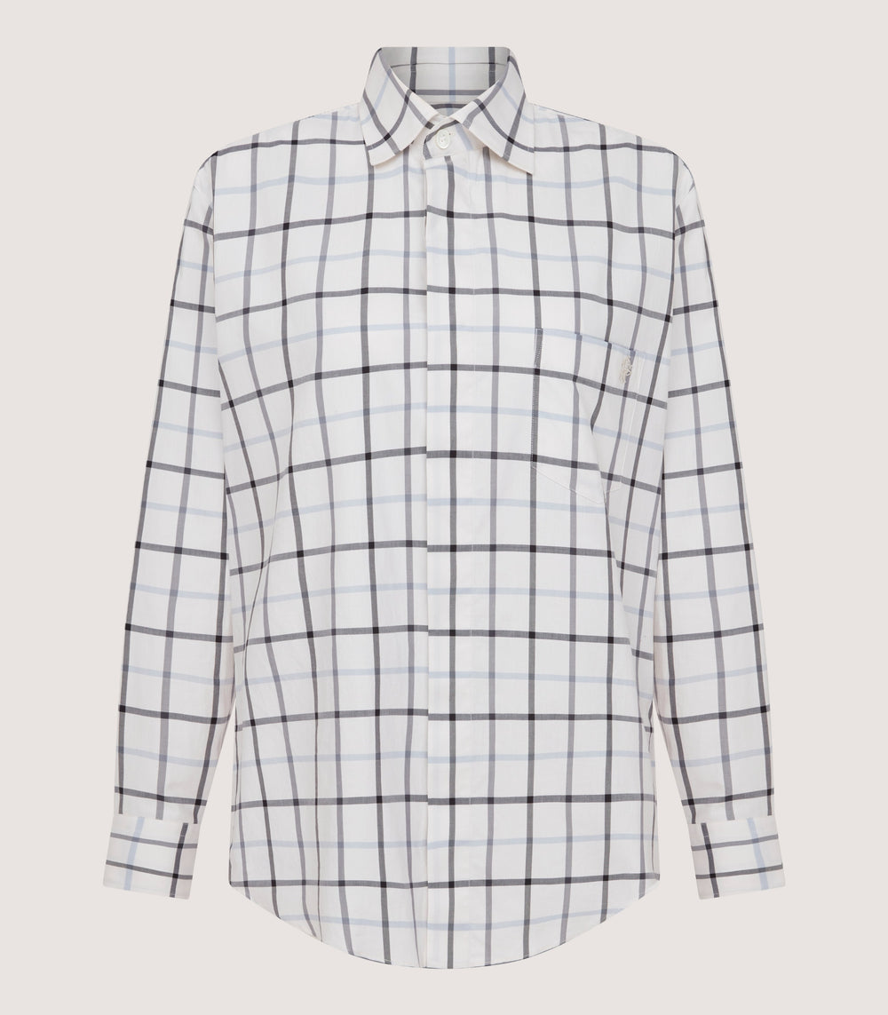 Women's Summer Sporting Windowpane Shirt In Blue