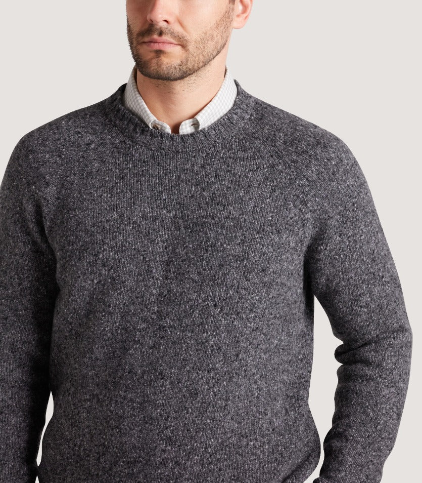 Men's Cashmere Donegal Seamless Crew Neck