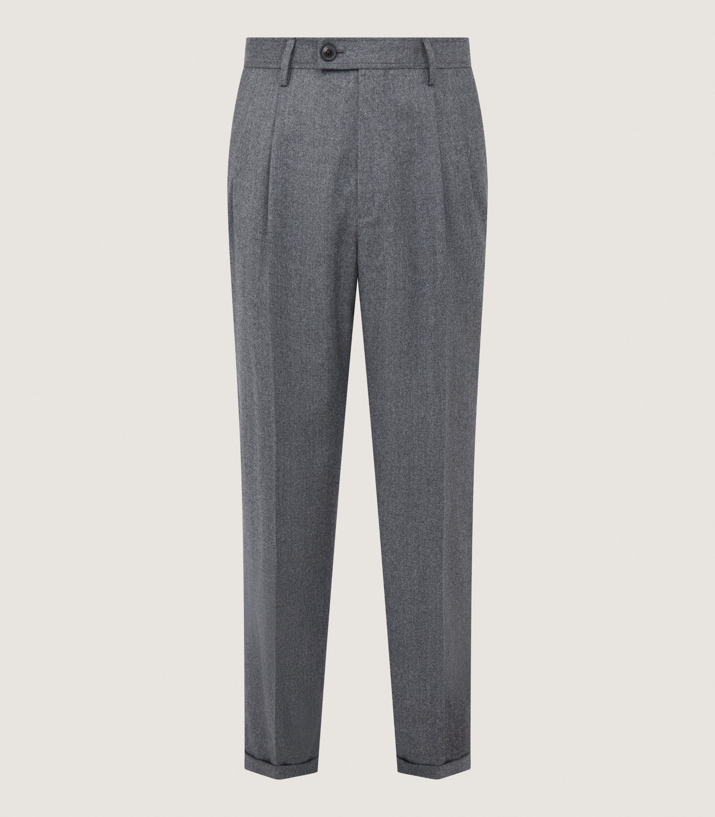 Men's Two Pleat Trouser In Flannel Grey