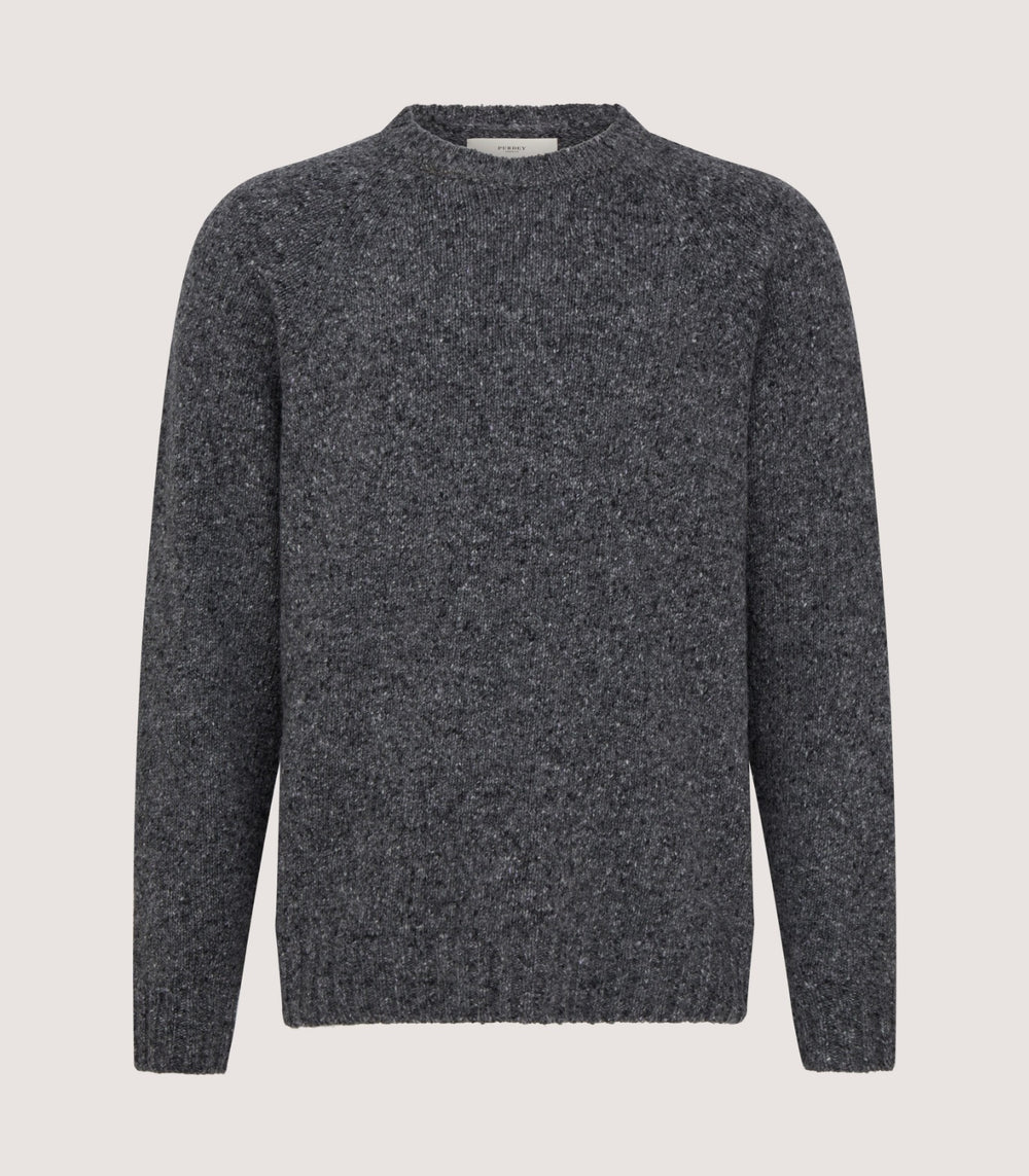 Men's Cashmere Donegal Seamless Crew Neck