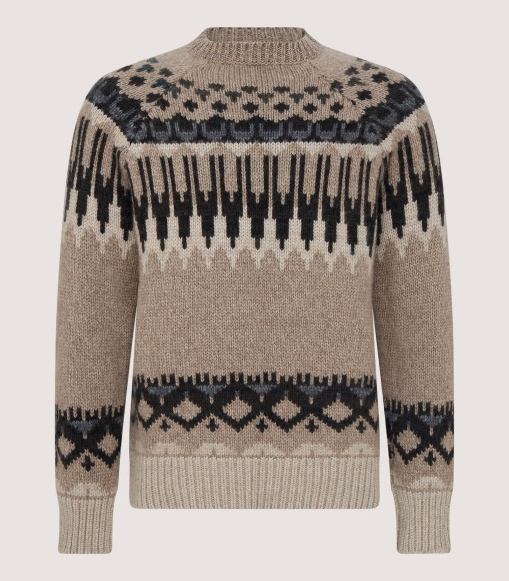 Men's Cashmere Fairisle Falcon Crew Neck Sweater