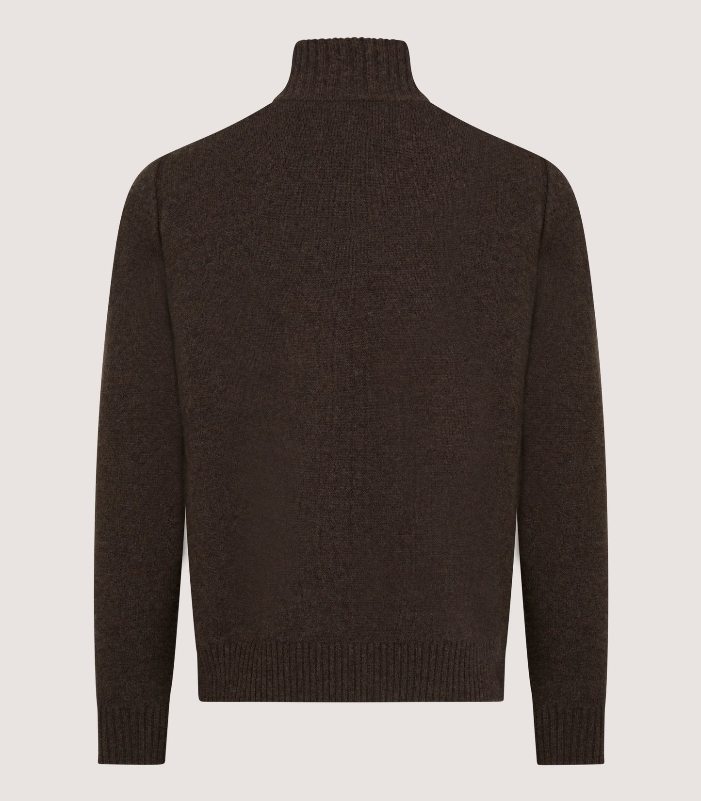 Men's Cashmere Quarter Zip Sweater in Walnut
