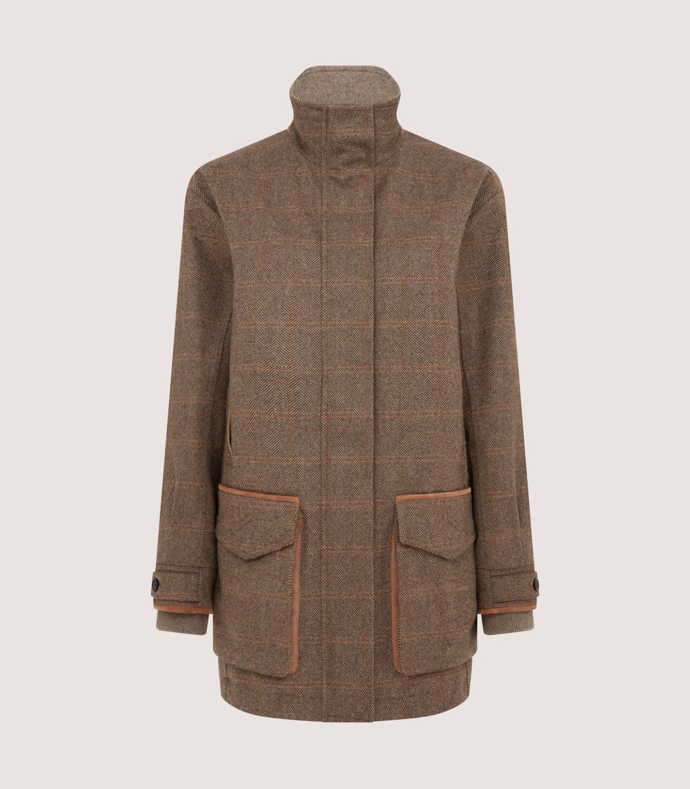 Women's Cashmere Tweed Raglan Field Coat In Brecbowie