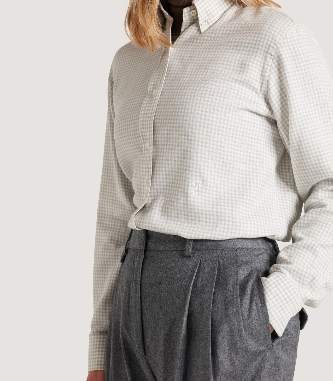 Women's Cotton Cashmere Button Down Shirt