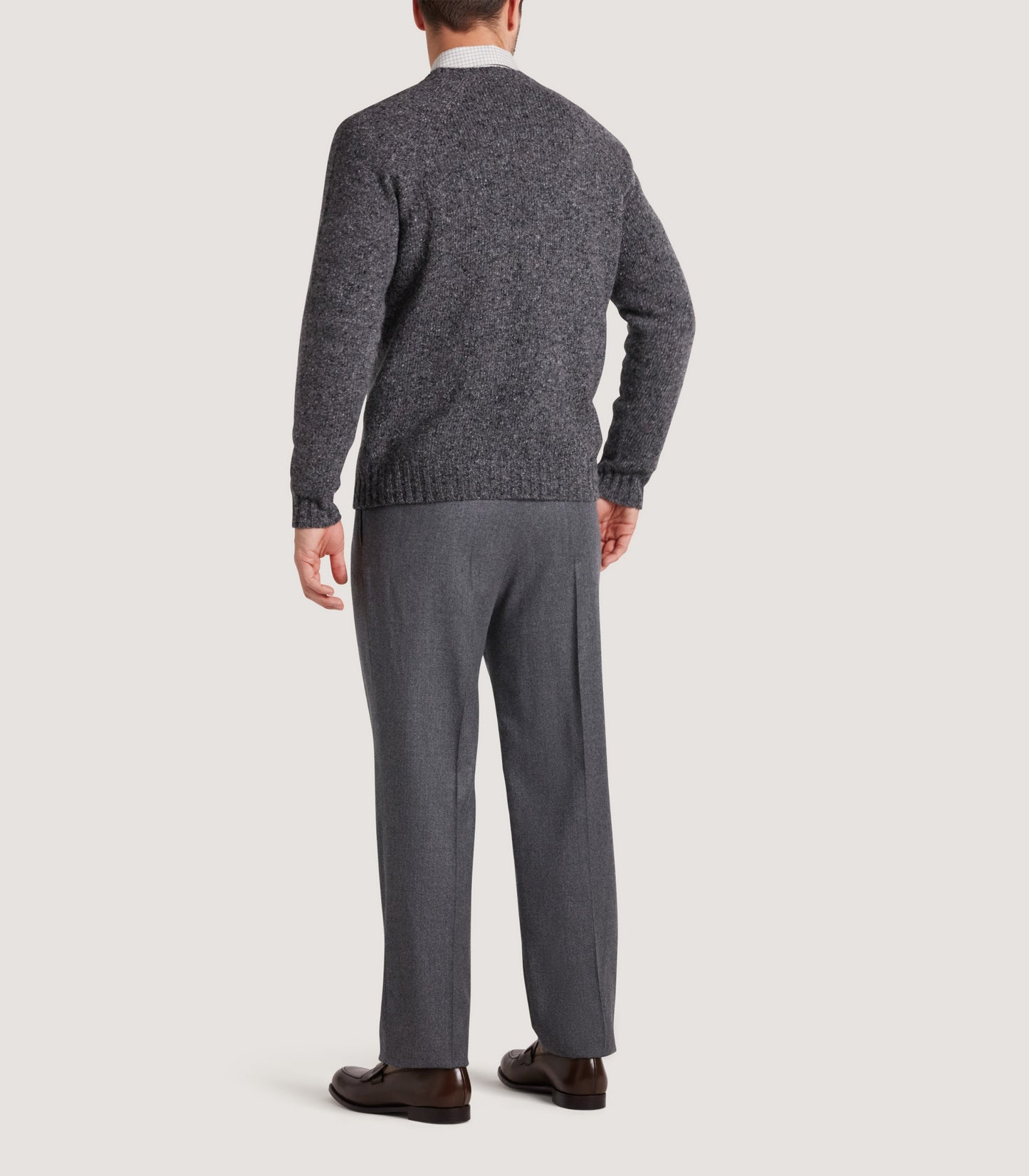 Men's Two Pleat Trouser In Flannel Grey