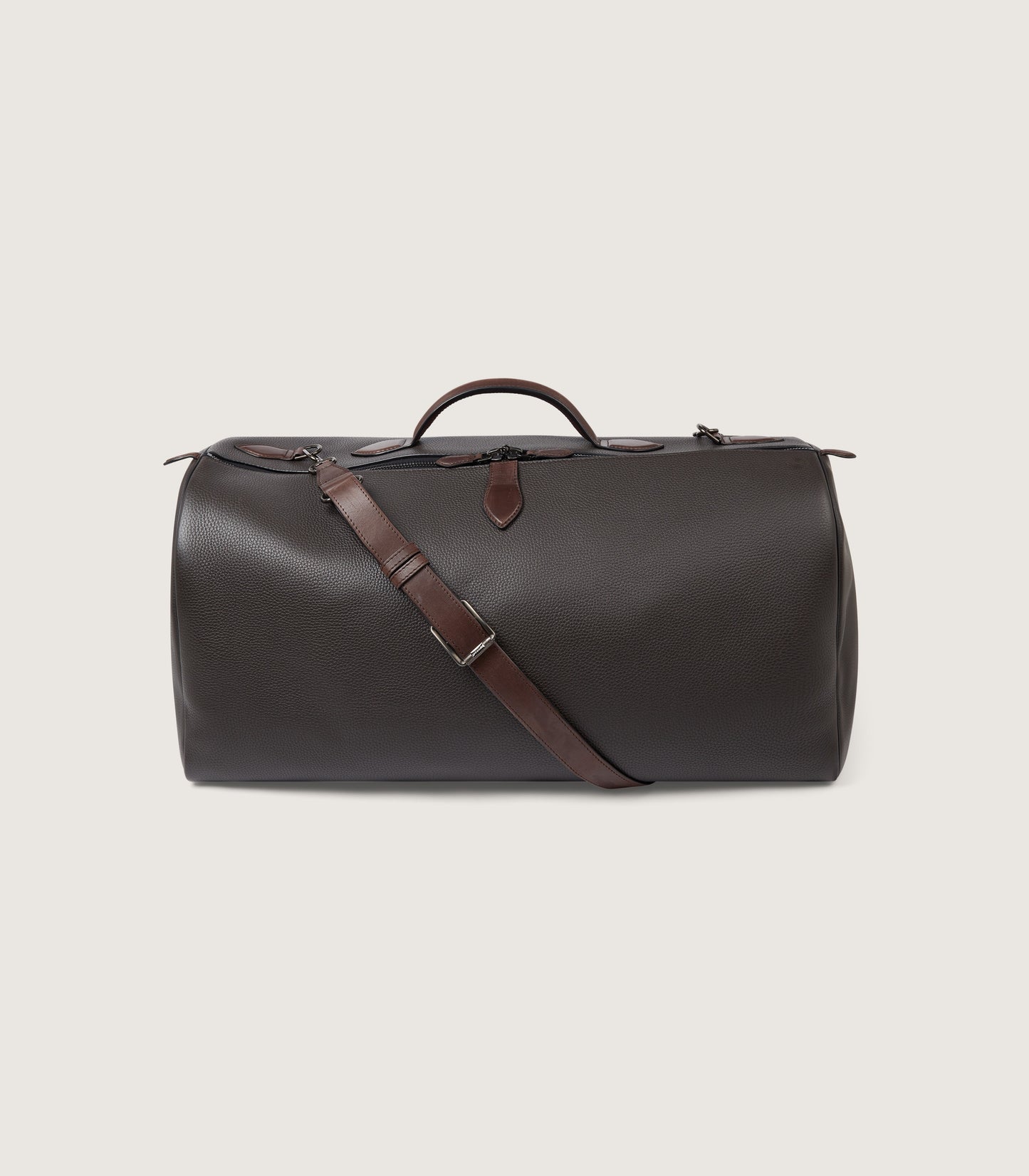 Leather Duffle Holdall Loader In Dark Brown