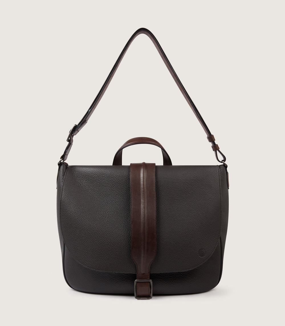 Leather Field Bag In Dark Brown