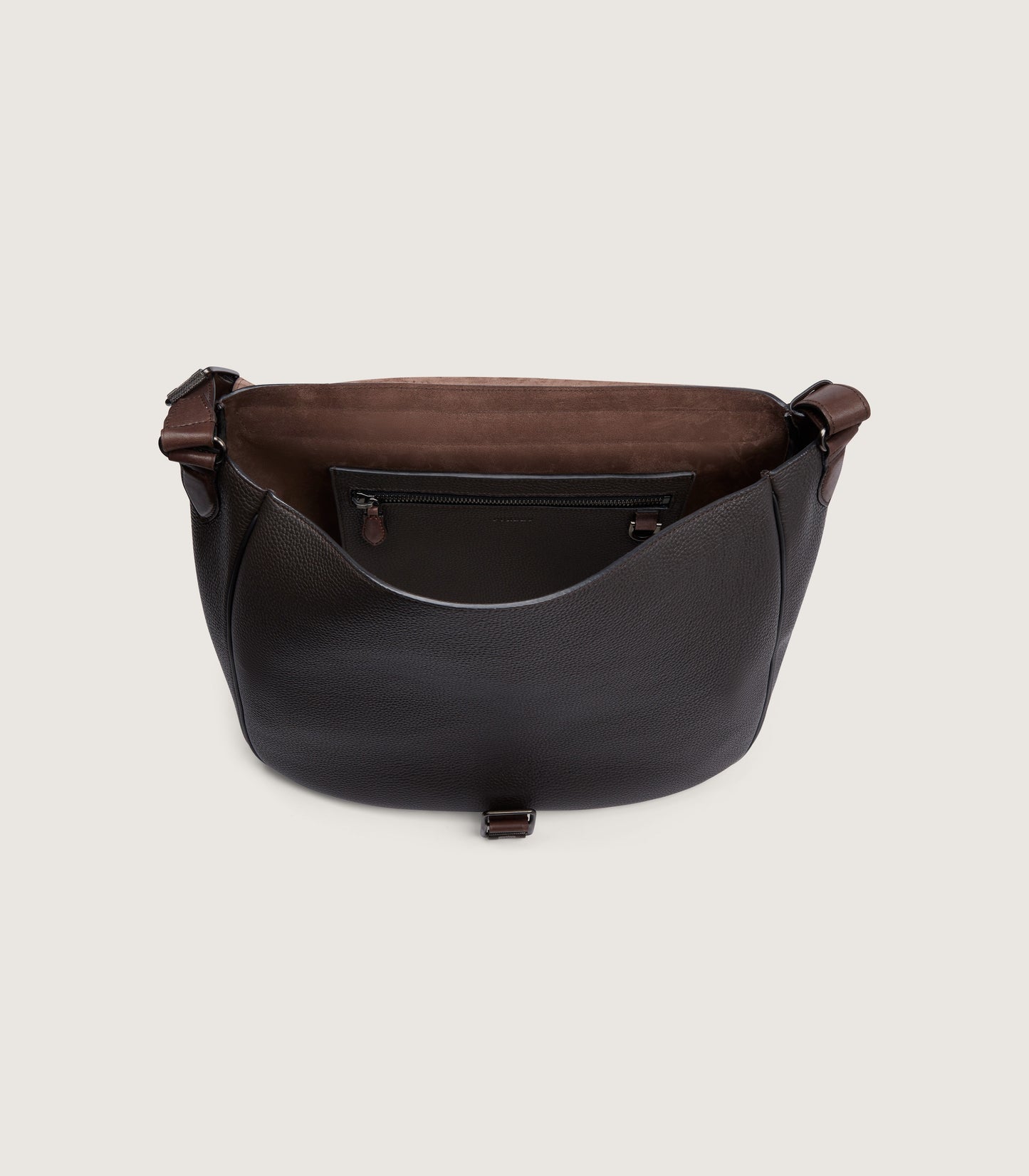 Leather Field Bag In Dark Brown