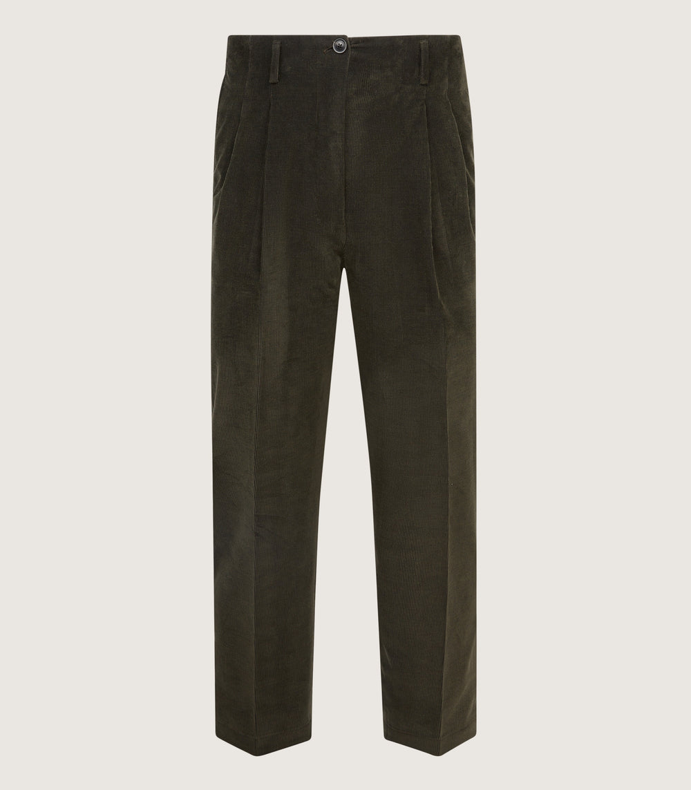 Women's Double Pleat Trouser In Loden