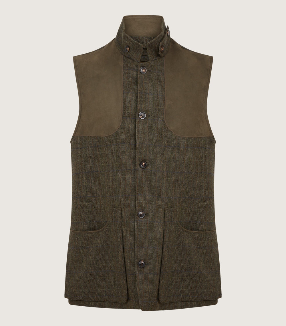 Men's Technical Tweed High Collar Sporting Vest In Strathbeg