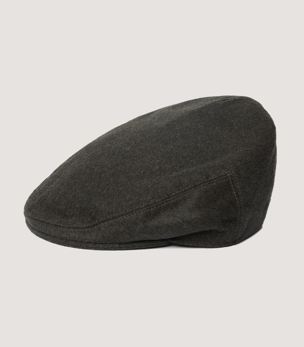 Litton Short Peak Loden Cap In Peat Brown