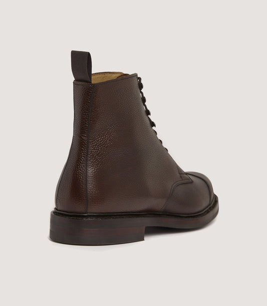 Men's Grain Leather Boot In Dark Brown