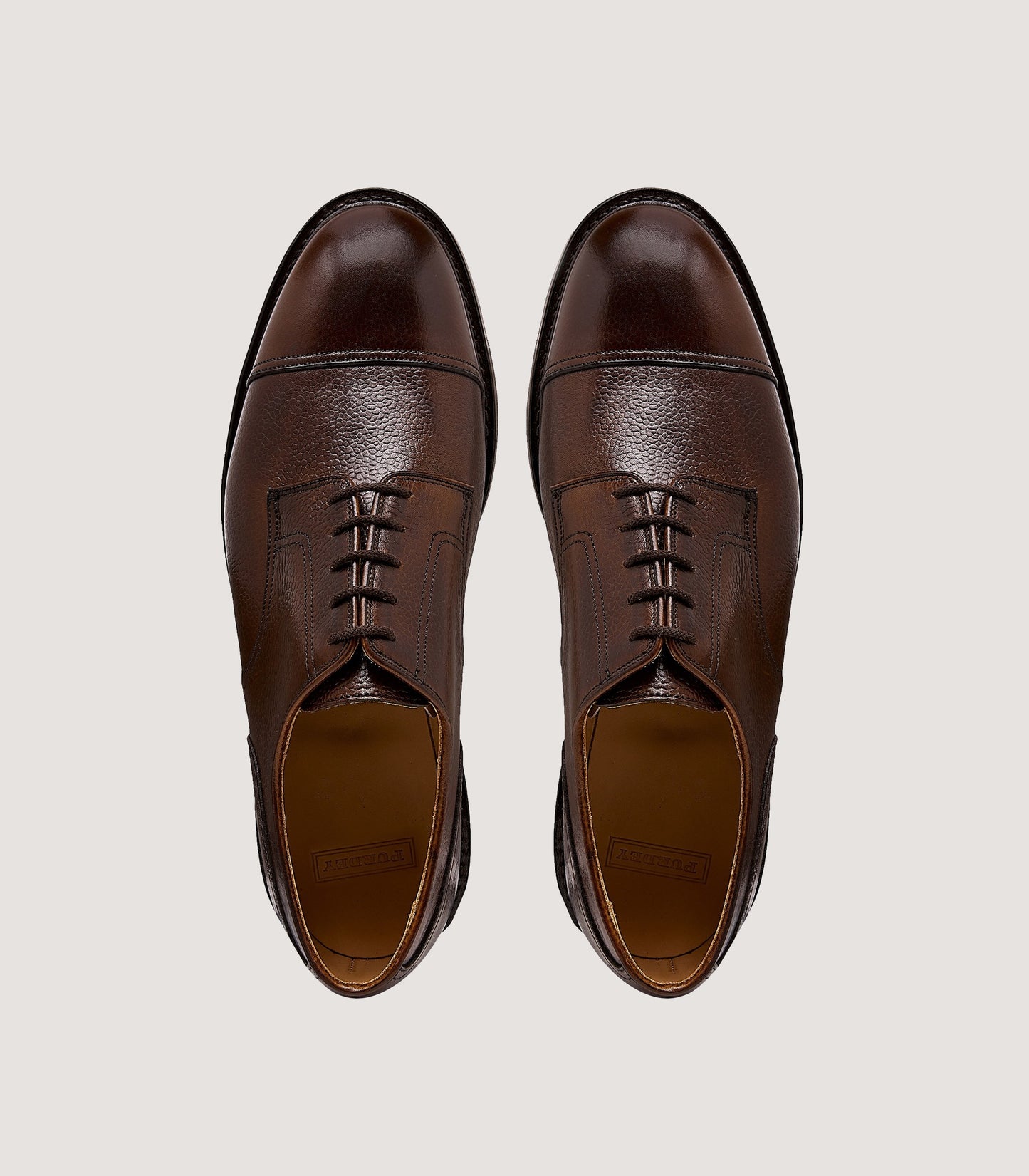 Men's Grain Leather Shoe In Dark Brown