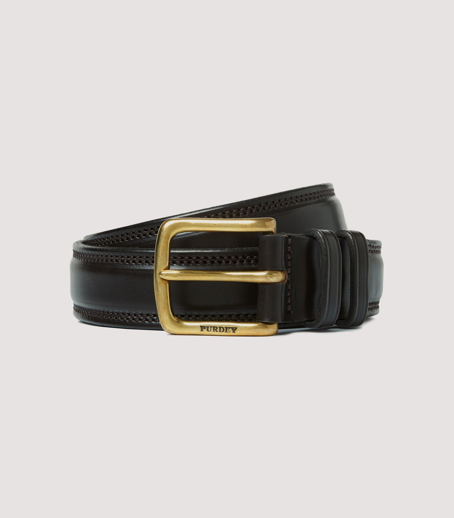Lined Bridle Leather Belt In Dark Brown