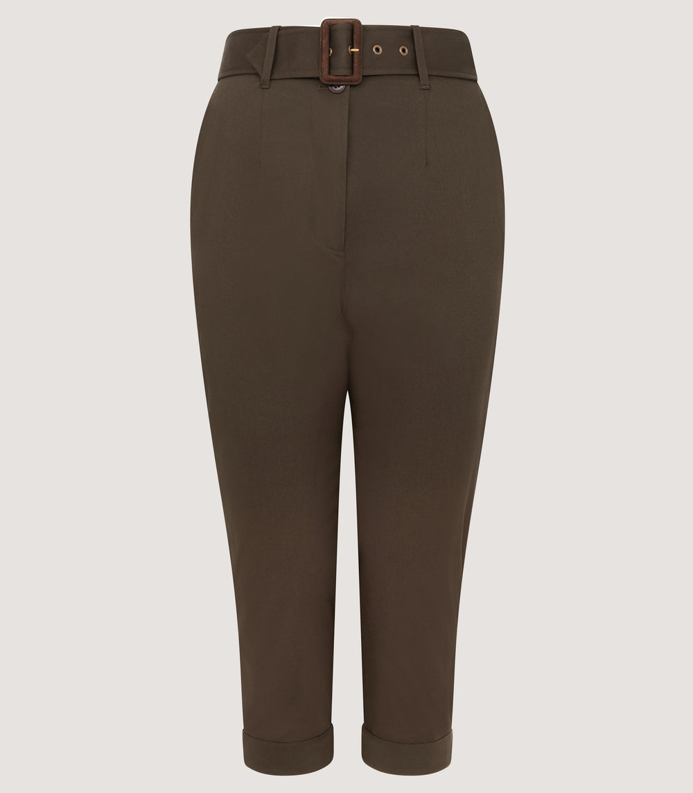 Women's High Waisted Cotton Breeks In Dark Green