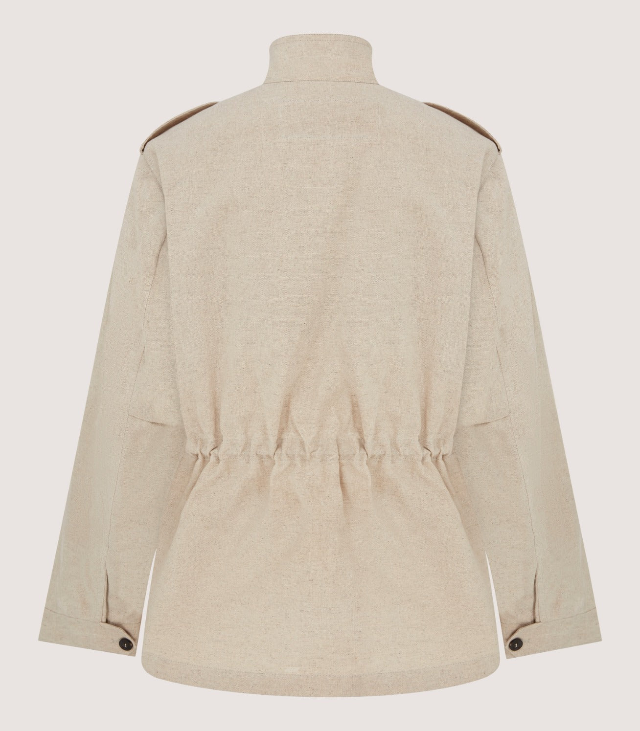Women's Cotton Linen Field Jacket in Pale Stone
