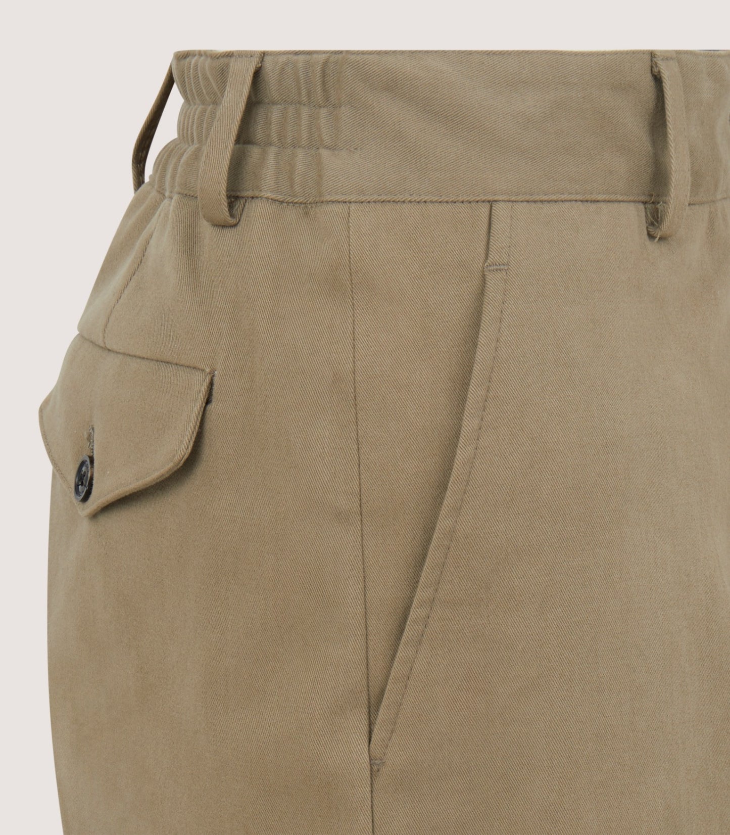 Women's Cotton Flat Front Trouser in Dark Olive