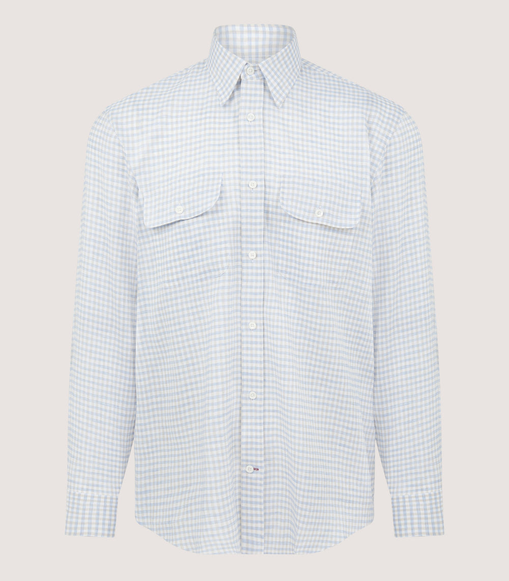 Men's Pale Indigo Double Pocket Shirt