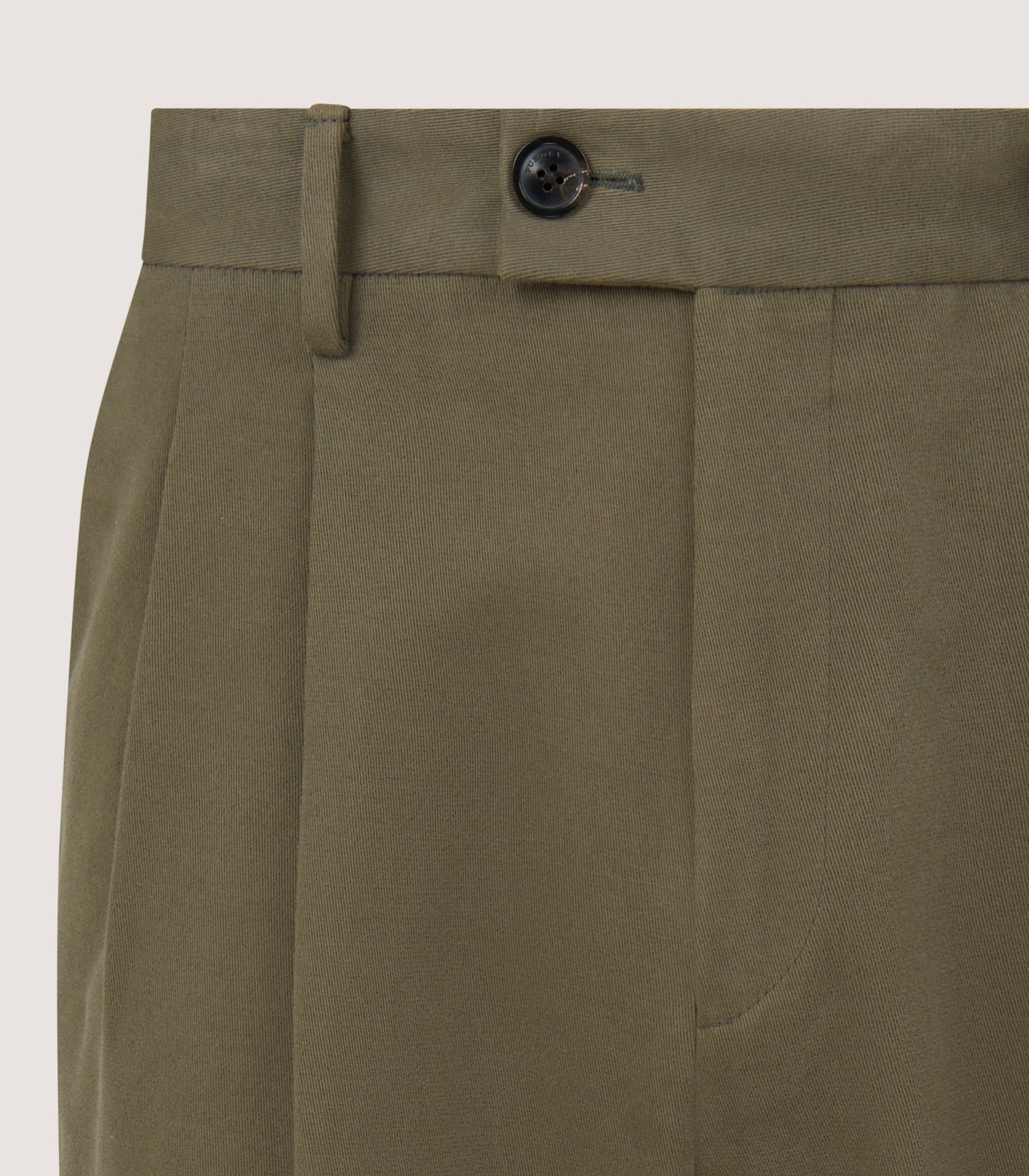 Men's Dark Olive Cotton Dart Front Trousers