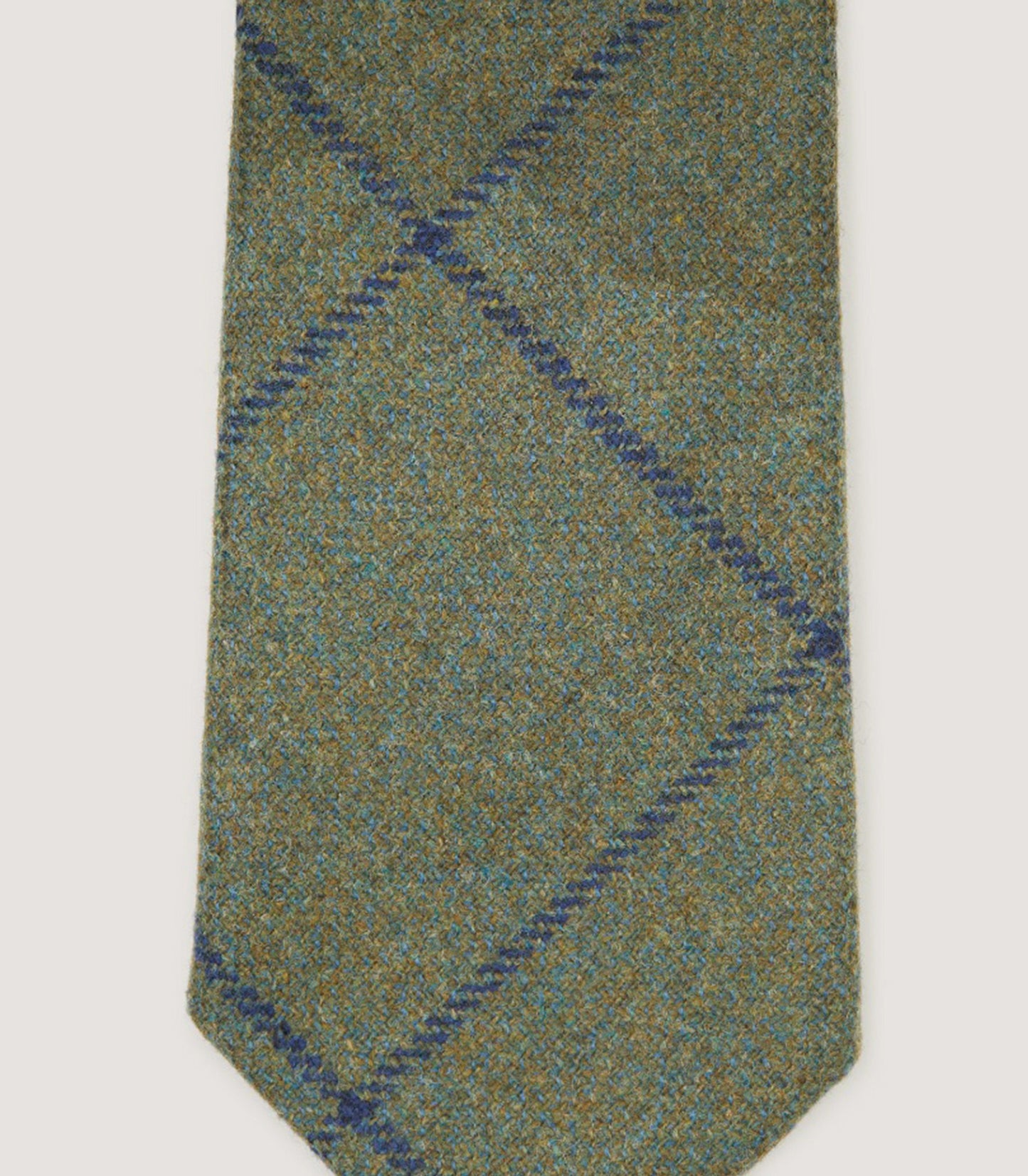 Tweed Check Tie In Forest Green