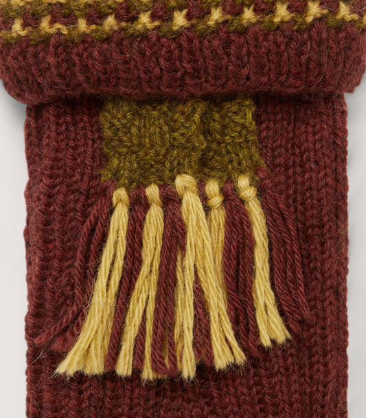 Pentire Cross Knit Socks in Chestnut