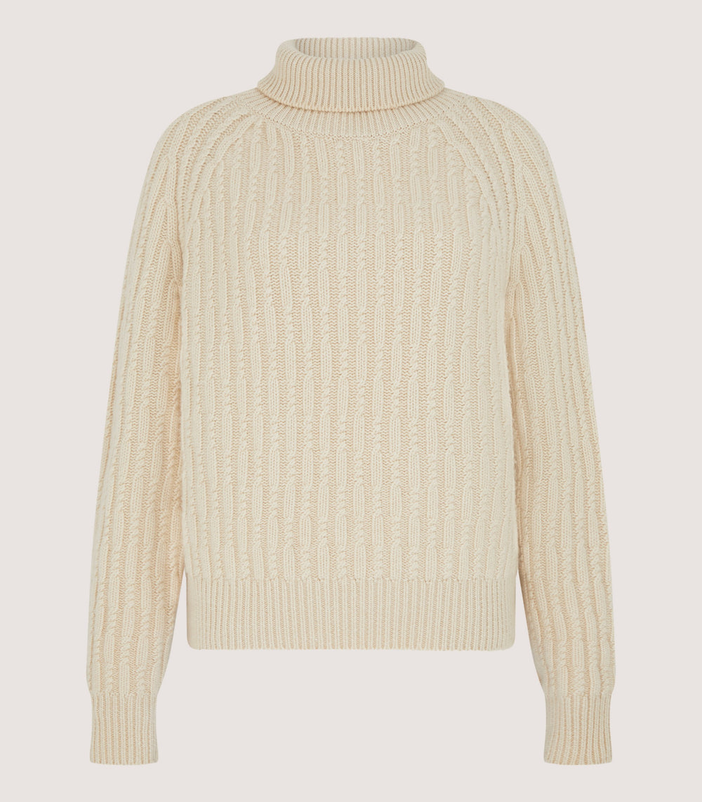 Women's Annabel Roll Neck in Ivory