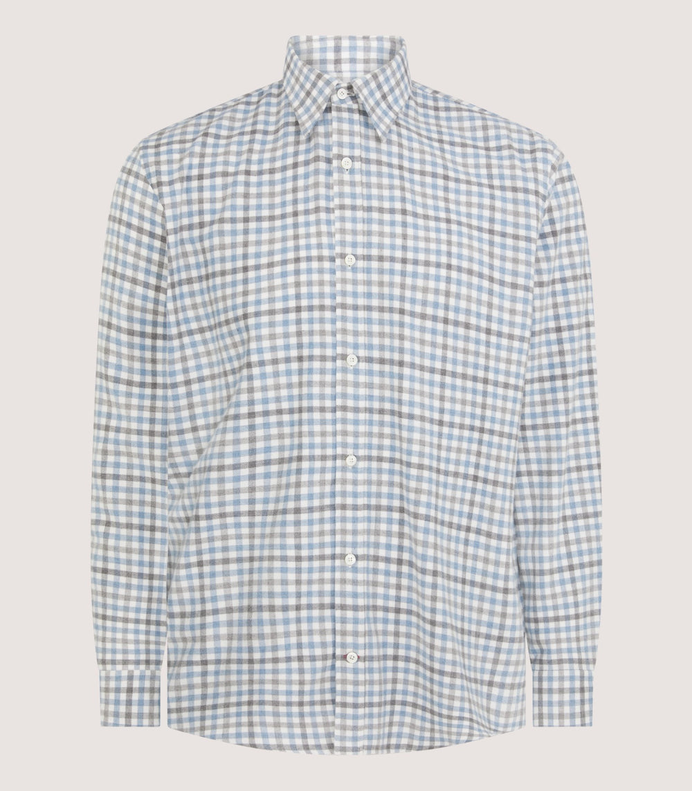 Men's Check Flannel Shirt in Dove